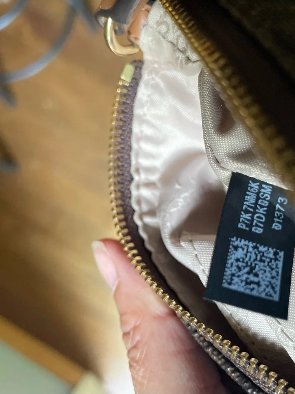Michael Kors Brown and Gold Logo Zip Wristlet